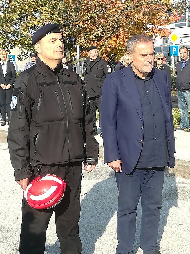 Gradonačelnika Grada Zagreba gosp. Milan Bandić na vježbi "Urbano spašavanje" u Robnim terminalima Zagreb bandić